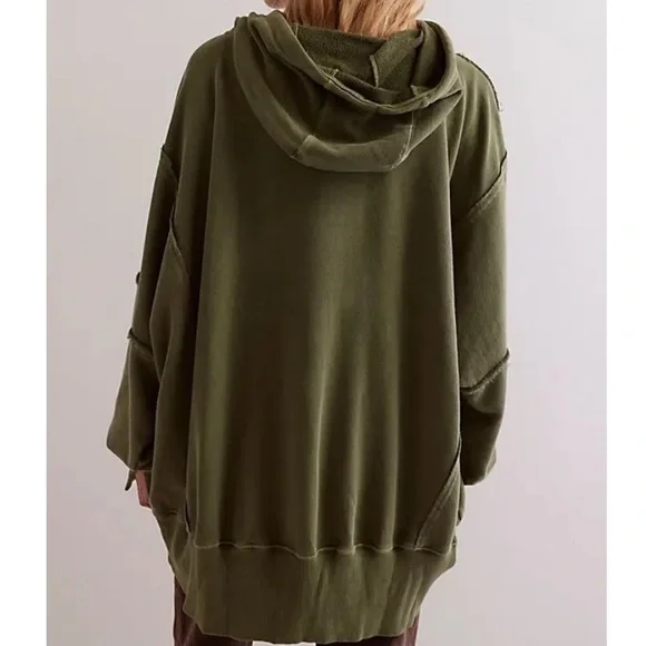 Free People Camden Zip Up Hoodie in Norwegian Woods NWOT - Picture 2 of 6